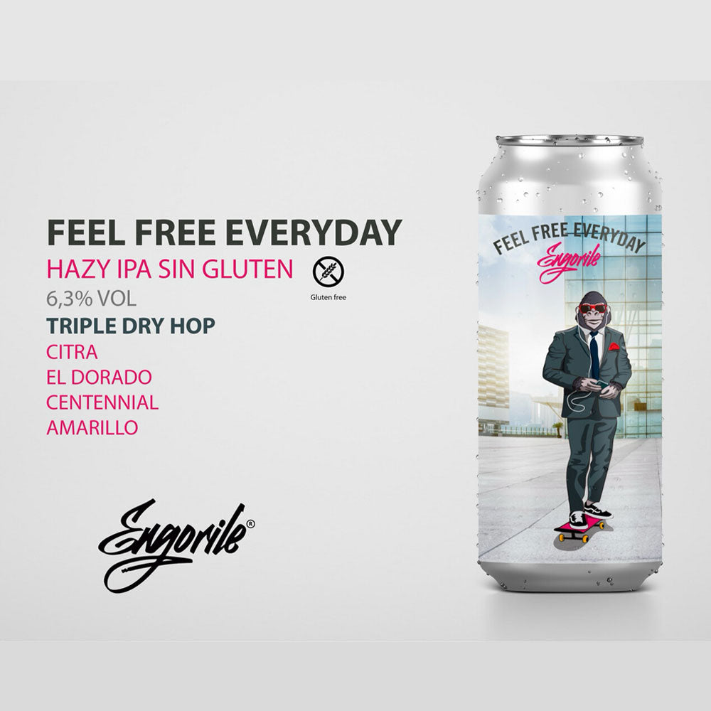 Engorile Beer, Feel Free Everyday, DDH glutenfree Hazy IPA 6.3%