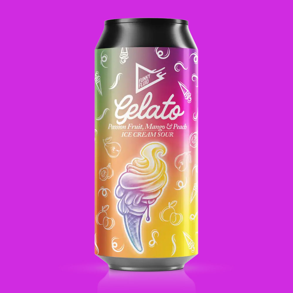 Funky Fluid, Gelato, Passionsfrucht, Mango, Pfirsich, Ice Cream Sour 5.5%