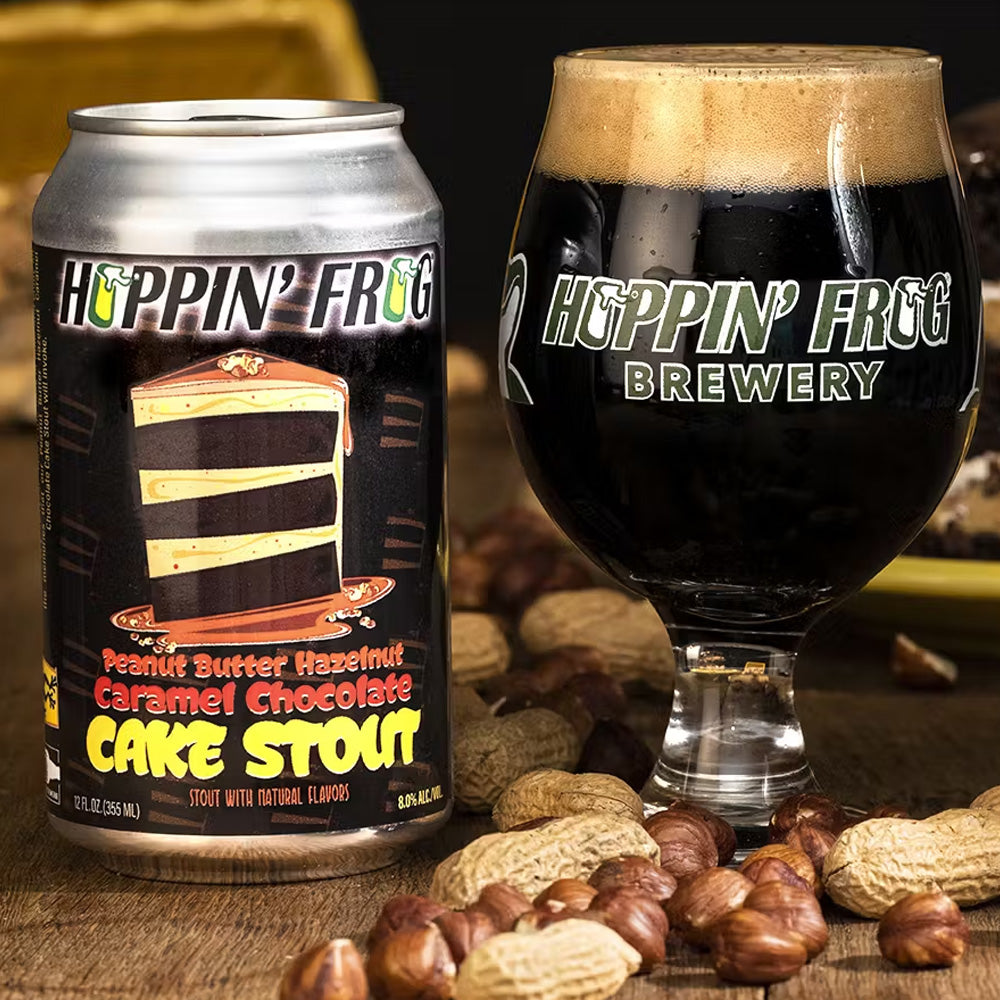 Hoppin' Frog, Peanut Butter Hazelnut Caramel Chocolate Cake, Barrel Aged Stout 8%